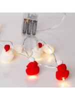 ΣΕΙΡΑ, 10 LED 5mm, ΥΦΑΣΜΑΤΙΝΑ ΣΚΟΥΦΑΚΙΑ, ΜΠΑΤΑΡΙΑΣ 3xAA, ΧΡΟΝΟΔΙΑΚΟΠΤΗ, ΔΙΑΦΑΝΟ PVC ΚΑΛΩΔΙΟ, ΘΕΡΜΟ ΛΕΥΚΟ LED ΑΝΑ 15cm, ΠΡΟΕΚΤΑΣΗ ΠΑΡΟΧΗΣ 30cm, IP20