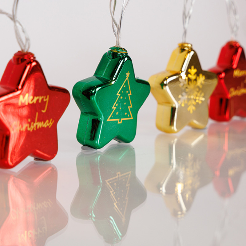 ΣΕΙΡΑ, 10 LED 5mm, ΠΛΑΣΤΙΚΑ ΧΡΩΜΑΤΙΣΤΑ ΑΣΤΕΡΙΑ, ΜΠΑΤΑΡΙΑΣ 3xAA, ΧΡΟΝΟΔΙΑΚΟΠΤΗ, ΔΙΑΦΑΝΟ PVC ΚΑΛΩΔΙΟ, ΘΕΡΜΟ ΛΕΥΚΟ LED ΑΝΑ 10cm, ΠΡΟΕΚΤΑΣΗ ΠΑΡΟΧΗΣ 30cm, IP20