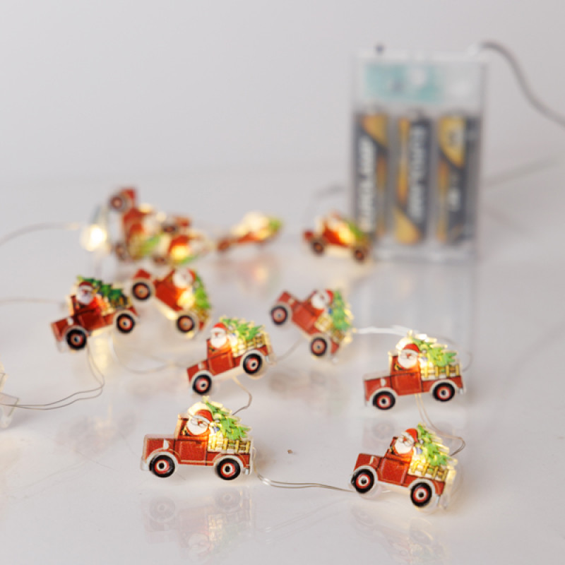 ΣΕΙΡΑ, 20 MINI LED, ΑΓΙΟΣ ΒΑΣΙΛΗΣ ΜΕ AMAΞΙ, ΜΠΑΤΑΡΙΑΣ 3xAA, ΧΡΟΝΟΔΙΑΚΟΠΤΗ, ΑΣΗΜΙ ΧΑΛΚΙΝΟ ΚΑΛΩΔΙΟ, ΘΕΡΜΟ ΛΕΥΚΟ LED ΑΝΑ 10cm, ΠΡΟΕΚΤΑΣΗ ΠΑΡΟΧΗΣ 30cm, IP20