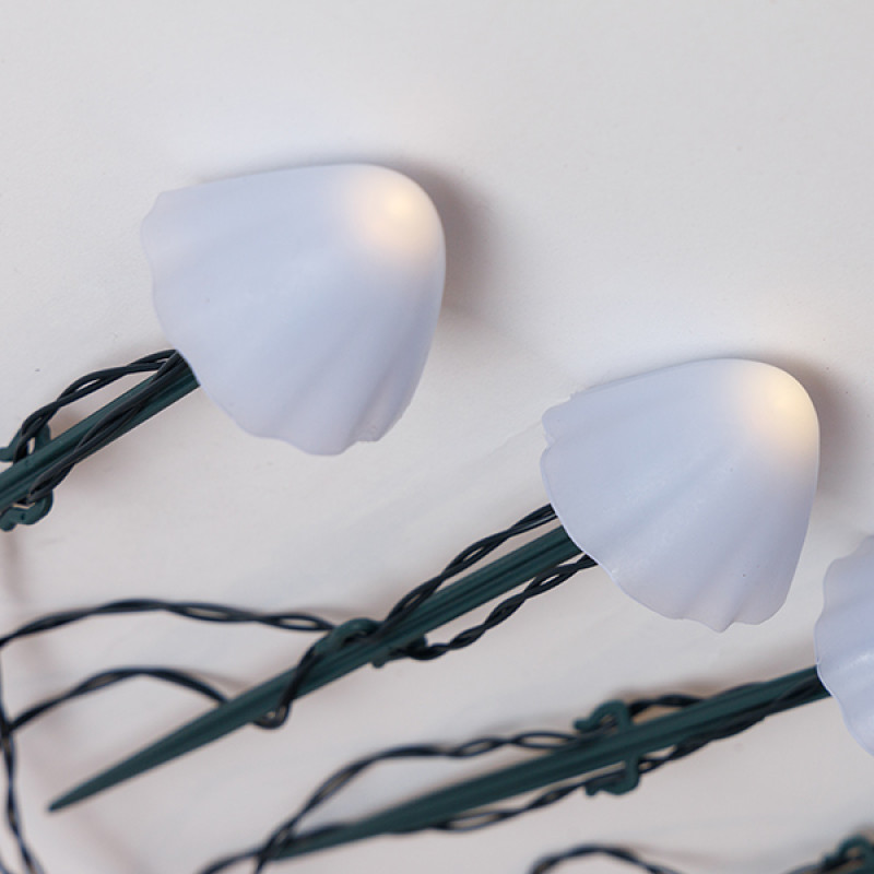 ΣΕΙΡΑ, 8 LED 5mm, ΛΕΥΚΑ ΠΛΑΣΤΙΚΑ ΜΑΝΙΤΑΡΙΑ H20cm, ΗΛΙΑΚΟ ΠΑΝΕΛ ΜΕ ΑΙΣΘΗΤΗΡΑ ΦΩΤΟΣ, ΠΡΑΣΙΝΟ PVC ΚΑΛΩΔΙΟ, ΘΕΡΜΟ ΛΕΥΚΟ LED ANA 50cm, ΠΡΟΕΚΤΑΣΗ ΠΑΡΟΧΗΣ 1m, IP44