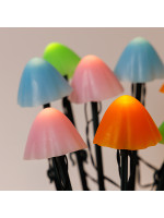 ΣΕΙΡΑ, 8 LED 5mm, ΠΛΑΣΤΙΚΑ ΠΟΛΥΧΡΩΜΑ ΜΑΝΙΤΑΡΙΑ H20cm, ΗΛΙΑΚΟ ΠΑΝΕΛ ΜΕ ΑΙΣΘΗΤΗΡΑ ΦΩΤΟΣ, ΠΡΑΣΙΝΟ PVC ΚΑΛΩΔΙΟ, ΘΕΡΜΟ ΛΕΥΚΟ LED ANA 50cm, ΠΡΟΕΚΤΑΣΗ ΠΑΡΟΧΗΣ 1m, IP44