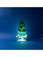 ΔΙΑΚΟΣΜΗΤΙΚΟ ΣΧΕΔΙΟ ΚΑΘΡΕΦΤΗΣ ΜΕ LED ΤΑΙΝΙΑ, 193 LED, ΧΡΙΣΤΟΥΓΕΝΝΙΑΤΙΚΟ ΔΕΝΤΡΟ 40x25cm, ΜΕΤΑΣΧΗΜΑΤΙΣΤΗ, ΧΡΩΜΑΤΙΣΤΟ LED, ΠΡΟΕΚΤΑΣΗ ΠΑΡΟΧΗΣ 3m, IP44