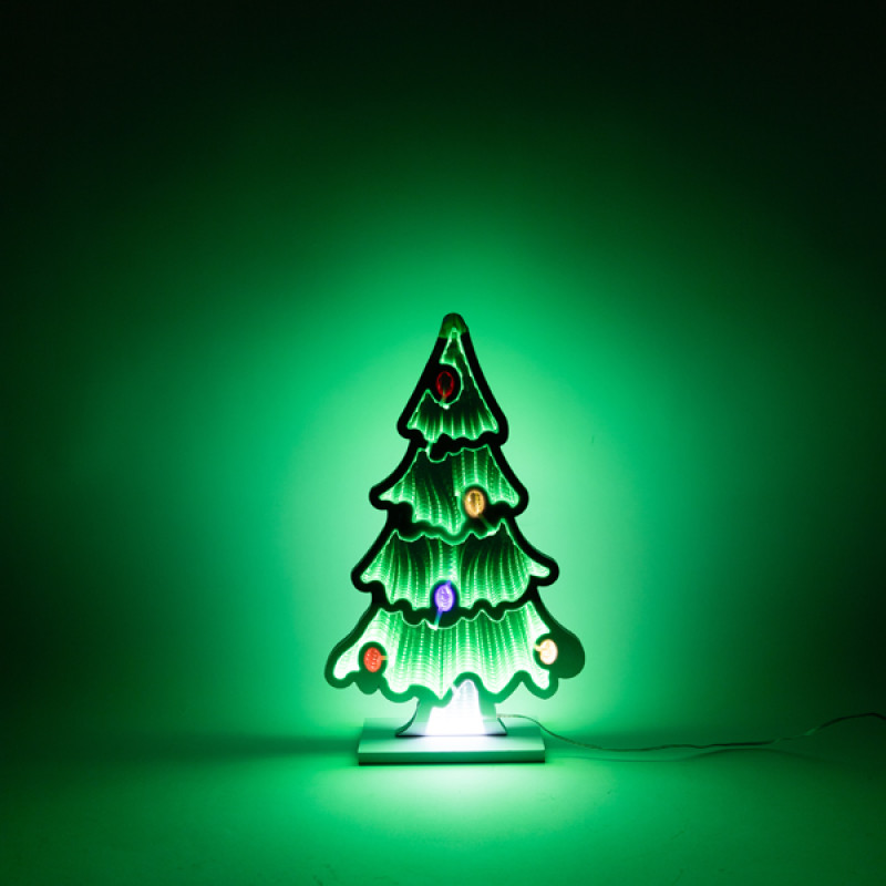 ΔΙΑΚΟΣΜΗΤΙΚΟ ΣΧΕΔΙΟ ΚΑΘΡΕΦΤΗΣ ΜΕ LED ΤΑΙΝΙΑ, 193 LED, ΧΡΙΣΤΟΥΓΕΝΝΙΑΤΙΚΟ ΔΕΝΤΡΟ 40x25cm, ΜΕΤΑΣΧΗΜΑΤΙΣΤΗ, ΧΡΩΜΑΤΙΣΤΟ LED, ΠΡΟΕΚΤΑΣΗ ΠΑΡΟΧΗΣ 3m, IP44