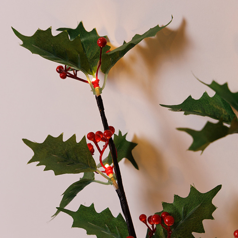 2 ΚΛΑΔΙΑ ΠΡΑΣΙΝΑ ΜΕ ΚΟΚΚΙΝΑ ΜΟΥΡΑ H75cm, ΜΠΑΤΑΡΙΑΣ 3ΧΑΑ, ΧΡΟΝΟΔΙΑΚΟΠΤΗ, 2*8 ΘΕΡΜΑ ΛΕΥΚΑ LED, ΠΡΟΕΚΤΑΣΗ ΠΑΡΟΧΗΣ 30cm, IP20