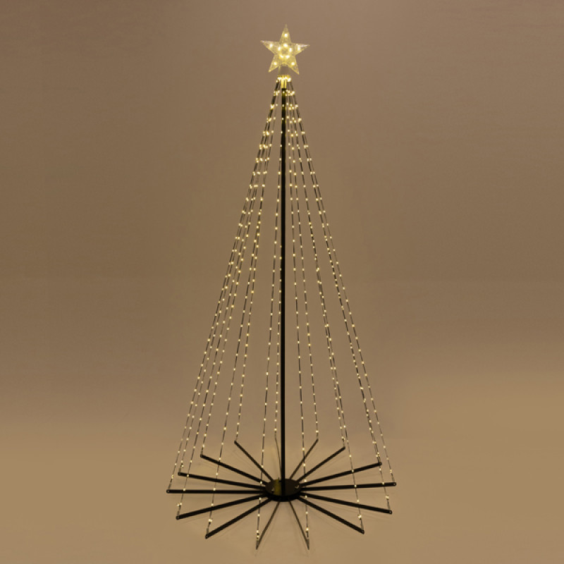 ΔΕΝΤΡΟ ΦΩΤΙΖΟΜΕΝΟ ΜΕ ΑΣΤΕΡΙ ΚΟΡΥΦΗ 150cm, 31V ΜΕΤΑΣΧΗΜΑΤΙΣΤΗ, ΑΝΑΔΙΠΛΟΥΜΕΝΗ ΒΑΣΗ, 415 MINI ΓΑΛΑΚΤΕΡΑ LED, ΜΑΥΡΟ ΠΛΑΚΕ ΧΑΛΚΙΝΟ ΚΑΛΩΔΙΟ, ΘΕΡΜΟ ΛΕΥΚΟ LED, ΠΡΟΕΚΤΑΣΗ ΠΑΡΟΧΗΣ 5m, IP44