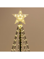 ΔΕΝΤΡΟ ΦΩΤΙΖΟΜΕΝΟ ΜΕ ΑΣΤΕΡΙ ΚΟΡΥΦΗ 180cm, 31V ΜΕΤΑΣΧΗΜΑΤΙΣΤΗ, ΑΝΑΔΙΠΛΟΥΜΕΝΗ ΒΑΣΗ, 505 MINI ΓΑΛΑΚΤΕΡΑ LED, ΜΑΥΡΟ ΠΛΑΚΕ ΧΑΛΚΙΝΟ ΚΑΛΩΔΙΟ, ΘΕΡΜΟ ΛΕΥΚΟ LED, ΠΡΟΕΚΤΑΣΗ ΠΑΡΟΧΗΣ 5m, IP44