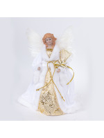 ΚΟΡΥΦΗ ΔΕΝΤΡΟΥ, ΑΓΓΕΛΟΣ ΛΕΥΚΟΣ ΜΕ ΧΡΥΣΟ, 35cm