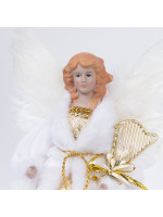 ΚΟΡΥΦΗ ΔΕΝΤΡΟΥ, ΑΓΓΕΛΟΣ ΛΕΥΚΟΣ ΜΕ ΧΡΥΣΟ, 35cm