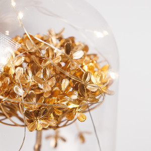 ΠΛΑΣΤΙΚΟΣ ΘΟΛΟΣ H20cm, Φ11cm, ΜΠΑΤΑΡΙΑΣ 3XAA, ΧΡΟΝΟΔΙΑΚΟΠΤΗΣ, 10 ΘΕΡΜΑ ΛΕΥΚΑ LED, ΑΣΗΜΈΝΙΟ ΧΑΛΚΙΝΟ ΚΑΛΩΔΙΟ, ΧΡΥΣΟ ΛΟΥΛΟΥΔΙ ΟΡΤΑΝΣΙΑ, IP20