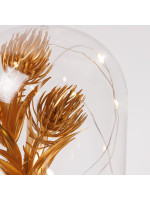 ΠΛΑΣΤΙΚΟΣ ΘΟΛΟΣ H20cm, Φ11cm, ΜΠΑΤΑΡΙΑΣ 3XAA, ΧΡΟΝΟΔΙΑΚΟΠΤΗΣ, 10 ΘΕΡΜΑ ΛΕΥΚΑ LED, ΑΣΗΜΈΝΙΟ ΧΑΛΚΙΝΟ ΚΑΛΩΔΙΟ, ΧΡΥΣΟ ΛΟΥΛΟΥΔΙ ΜΕ ΦΥΛΛΑ, IP20