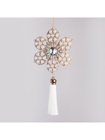 ΣΤΟΛΙΔΙ ΧΙΟΝΟΝΙΦΑΔΑ, ΧΡΥΣΟ ΠΕΡΛΕ ΜΕ ΛΕΥΚΗ ΦΟΥΝΤΑ, 8.8x19cm