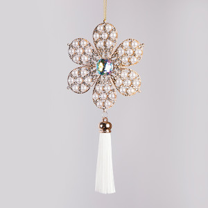 ΣΤΟΛΙΔΙ ΧΙΟΝΟΝΙΦΑΔΑ, ΧΡΥΣΟ ΠΕΡΛΕ ΜΕ ΛΕΥΚΗ ΦΟΥΝΤΑ, 8.8x19cm