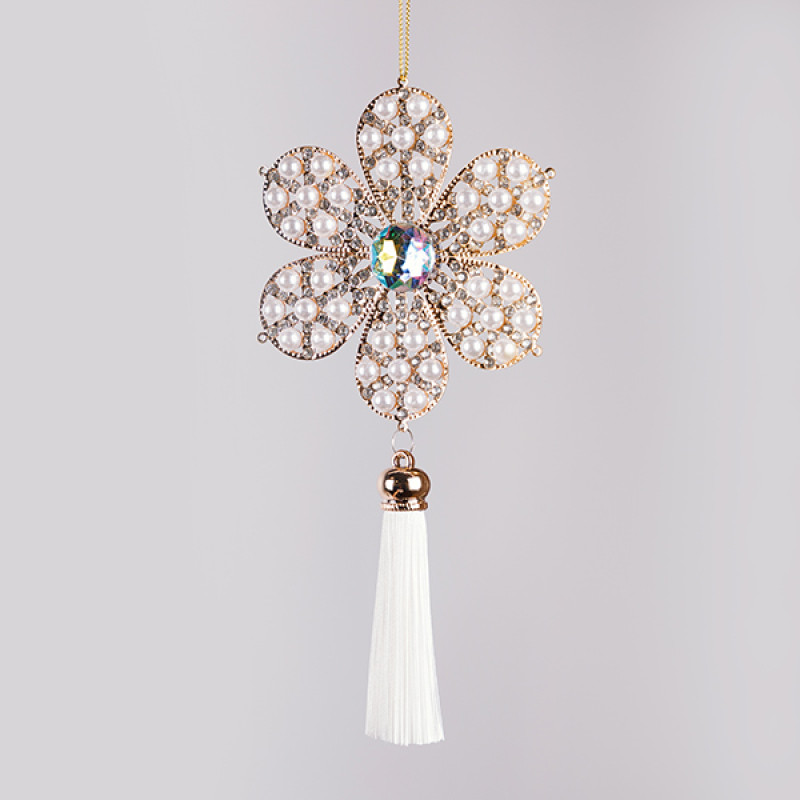 ΣΤΟΛΙΔΙ ΧΙΟΝΟΝΙΦΑΔΑ, ΧΡΥΣΟ ΠΕΡΛΕ ΜΕ ΛΕΥΚΗ ΦΟΥΝΤΑ, 8.8x19cm