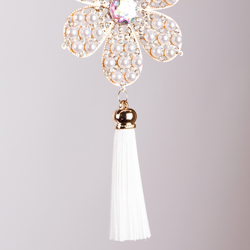 ΣΤΟΛΙΔΙ ΧΙΟΝΟΝΙΦΑΔΑ, ΧΡΥΣΟ ΠΕΡΛΕ ΜΕ ΛΕΥΚΗ ΦΟΥΝΤΑ, 8.8x19cm