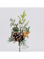 ΠΙΚΑΚΙ ΜΕ ΛΕΥΚΑ BERRIES ΚΑΙ ΧΡΥΣΟ ΑΣΤΕΡΑΚΙ, 26cm