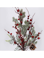 ΚΛΑΔΙ ΜΕ ΣΚΟΥΡΑ ΚΟΚΚΙΝΑ BERRIES ΚΑΙ ΚΟΥΚΟΥΝΑΡΙ, 67cm