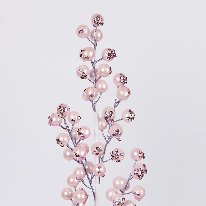 ΚΛΑΔΙ ΜΕ ΡΟΖ ΠΕΡΛΕ BERRY, 58cm