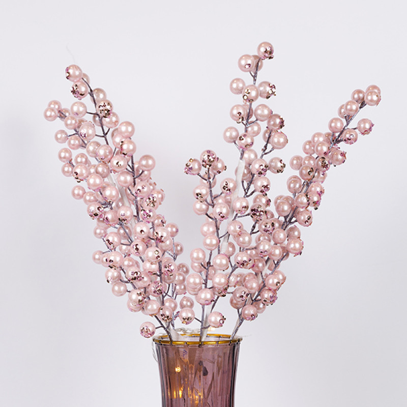 ΚΛΑΔΙ ΜΕ ΡΟΖ ΠΕΡΛΕ BERRY, 58cm