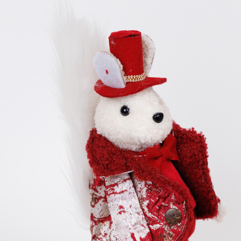 ΣΚΙΟΥΡΟΣ ΜΕ ΜΠΟΡΝΤΟ ΡΟΥΧΑ ΚΑΙ ΚΑΠΕΛΟ, 34cm