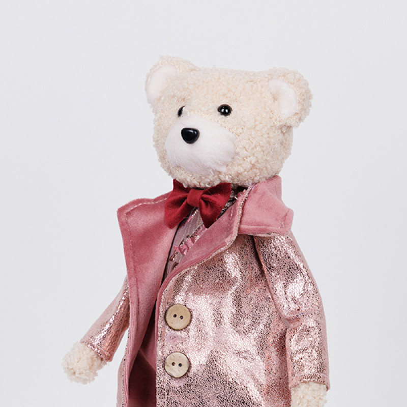 ΚΥΡΙΟΣ ΑΡΚΟΥΔΟΣ ΜΕ ΡΟΖ ΜΠΟΡΝΤΟ ΡΟΥΧΑ, 43cm