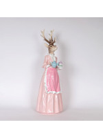 ΚΥΡΙΑ ΤΑΡΑΝΔΟΣ ΠΟΛΥΡΕΖΙΝ, ΡΟΖ, ΜΕ ΤΣΑΓΙΕΡΑ, 21.5x20.5x62cm