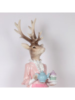 ΚΥΡΙΑ ΤΑΡΑΝΔΟΣ ΠΟΛΥΡΕΖΙΝ, ΡΟΖ, ΜΕ ΤΣΑΓΙΕΡΑ, 21.5x20.5x62cm