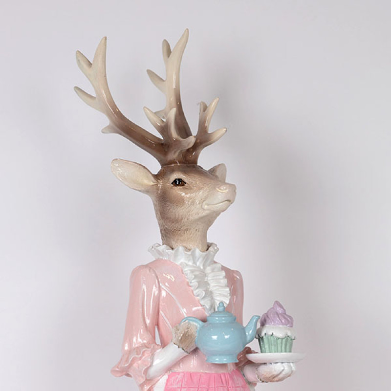 ΚΥΡΙΑ ΤΑΡΑΝΔΟΣ ΠΟΛΥΡΕΖΙΝ, ΡΟΖ, ΜΕ ΤΣΑΓΙΕΡΑ, 21.5x20.5x62cm