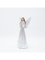 ΑΓΓΕΛΟΣ ΠΟΛΥΡΕΖΙΝ, ΑΣΗΜΕΝΙΟΣ, ΜΕ ΣΤΕΦΑΝΙ, 12x9x25.7cm