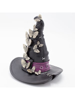 ΚΑΠΕΛΟ ΜΑΓΙΣΣΑΣ ΠΟΛΥΡΕΖΙΝ, ΜΑΥΡΟ, ΜΕ ΠΕΤΑΛΟΥΔΕΣ, HALLOWEEN, 20.3x19.3x22.5cm