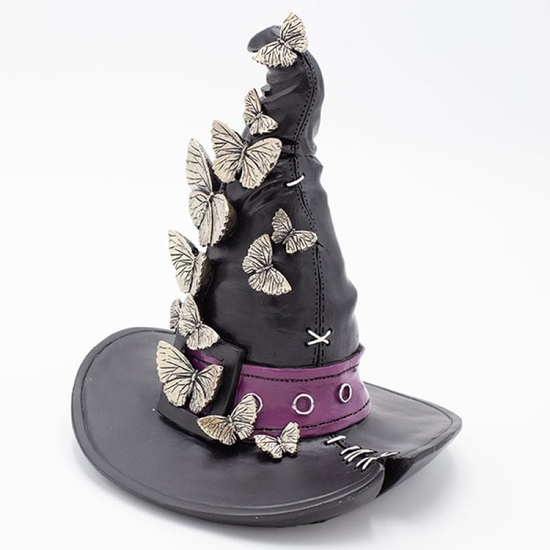 ΚΑΠΕΛΟ ΜΑΓΙΣΣΑΣ ΠΟΛΥΡΕΖΙΝ, ΜΑΥΡΟ, ΜΕ ΠΕΤΑΛΟΥΔΕΣ, HALLOWEEN, 20.3x19.3x22.5cm