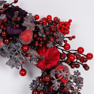 ΣΤΕΦΑΝΙ, ΜΕ ΜΠΟΡΝΤΟ ΚΑΙ ΣΚΟΥΡΟ ΜΩΒ ΚΟΛΟΚΥΘΕΣ, 45cm