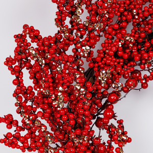 ΣΤΕΦΑΝΙ, ΜΕ ΚΟΚΚΙΝΑ ΚΑΙ ΣΑΜΠΑΝΙ BERRIES, 65cm