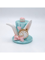 ΔΙΑΚΟΣΜΗΤΙΚΟ ΠΟΛΥΡΕΖΙΝ, ΚΑΠΕΛΟ ΜΕ ΑΥΤΙΑ ΛΑΓΟΥ, ΓΑΛΑΖΙΟ, 9x8.5cm