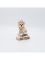 ΔΙΑΚΟΣΜΗΤΙΚΟ ΠΟΛΥΡΕΖΙΝ, ΣΚΥΛΑΚΙ ΜΕ ΡΟΖ ΣΚΟΥΦΟ, 7.5x11.5cm