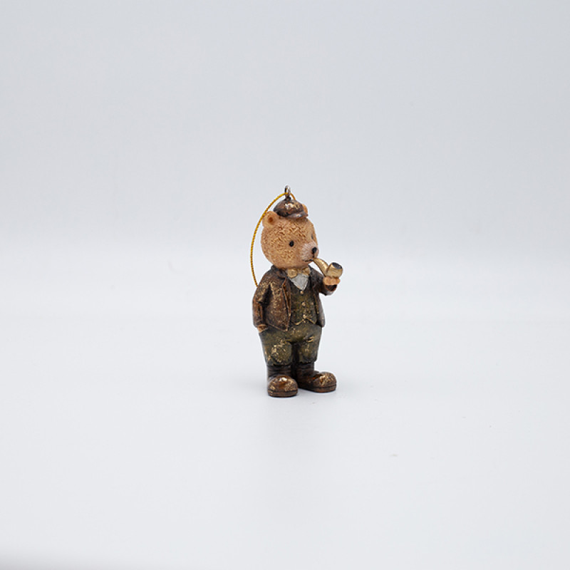 ΣΤΟΛΙΔΙ ΠΟΛΥΡΕΖΙΝ, ΑΡΚΟΥΔΑΚΙ VINTAGE ΜΕ ΠΙΠΑ, 5x9.5cm