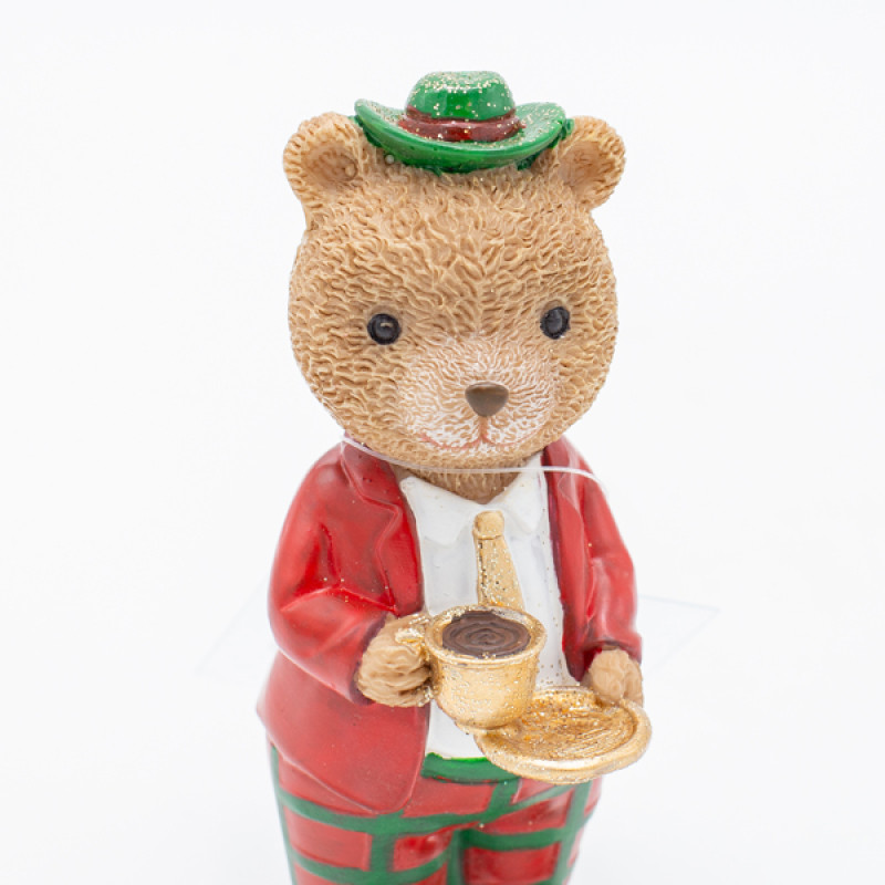 ΔΙΑΚΟΣΜΗΤΙΚΟ ΠΟΛΥΡΕΖΙΝ, ΑΡΚΟΥΔΑΚΙ VINTAGE ΜΕ ΦΛΥΤΖΑΝΑΚΙ, 6x12.5cm