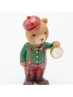 ΔΙΑΚΟΣΜΗΤΙΚΟ ΠΟΛΥΡΕΖΙΝ, ΑΡΚΟΥΔΑΚΙ VINTAGE ΜΕ ΚΑΡΟ ΠΡΑΣΙΝΟ ΠΟΥΚΑΜΙΣΟ, 7x12.5cm