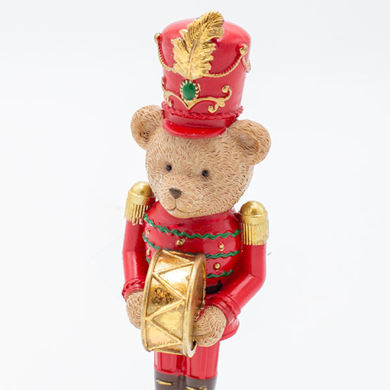 ΔΙΑΚΟΣΜΗΤΙΚΟ ΠΟΛΥΡΕΖΙΝ, ΑΡΚΟΥΔΟΣ ΣΤΡΑΤΙΩΤΗΣ ΜΕ ΤΥΜΠΑΝΟ, 6.5x17.5cm