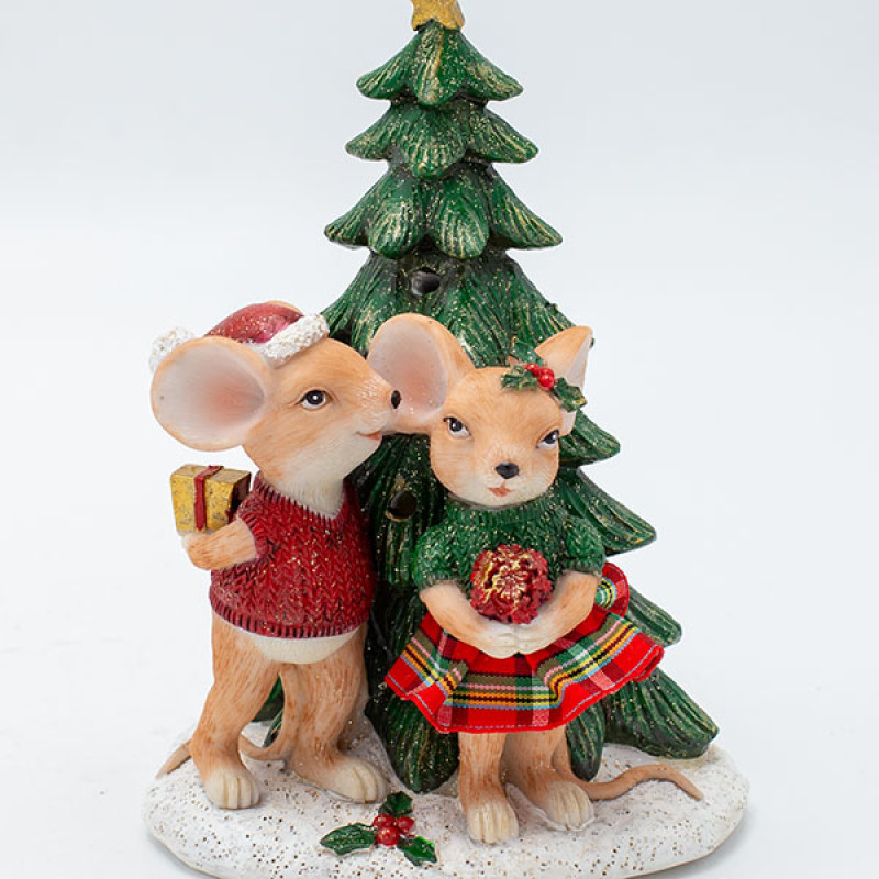 ΔΙΑΚΟΣΜΗΤΙΚΟ ΠΟΛΥΡΕΖΙΝ, ΠΟΝΤΙΚΑΚΙΑ ΖΕΥΓΑΡΙ ΜΕ ΔΕΝΤΡΟ, ΦΩΤΙΖΟΜΕΝΟ, 11x16cm