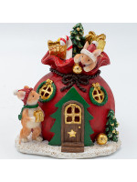 ΔΙΑΚΟΣΜΗΤΙΚΟ ΠΟΛΥΡΕΖΙΝ, ΣΠΙΤΑΚΙ ΜΕ ΠΟΝΤΙΚΑΚΙΑ, ΦΩΤΙΖΟΜΕΝΟ, 12x13cm