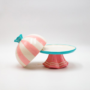 ΤΟΥΡΤΙΕΡΑ ΜΕ ΚΑΠΑΚΙ, CANDY ΡΟΖ, ΔΙΑΚΟΣΜΗΤΙΚΗ,  17.5x17.5cm