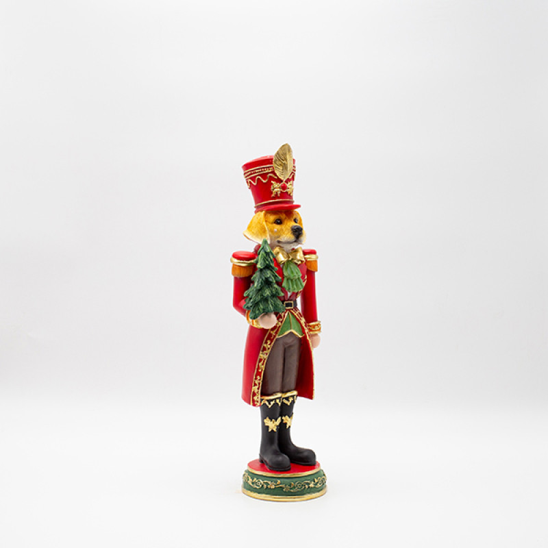 ΣΚΥΛΑΚΙ ΣΤΡΑΤΙΩΤΗΣ ΜΕ ΔΕΝΤΡΑΚΙ, ΚΟΚΚΙΝΟ, ΠΟΛΥΡΕΖΙΝ, 11.5x36.5cm