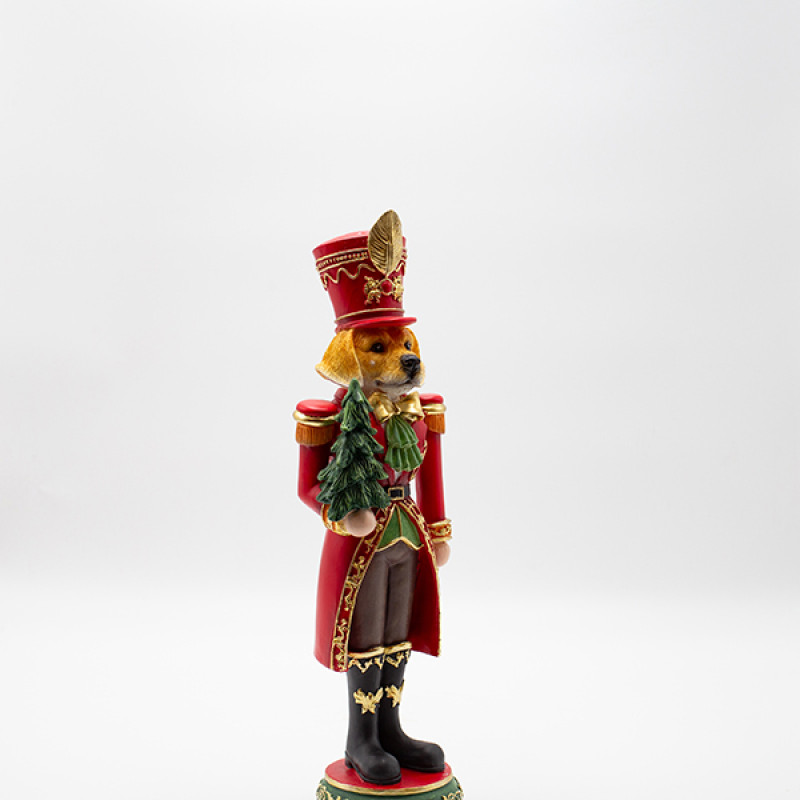 ΣΚΥΛΑΚΙ ΣΤΡΑΤΙΩΤΗΣ ΜΕ ΔΕΝΤΡΑΚΙ, ΚΟΚΚΙΝΟ, ΠΟΛΥΡΕΖΙΝ, 11.5x36.5cm