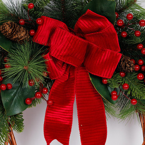 ΣΤΕΦΑΝΙ, ΜΕ ΚΟΚΚΙΝΟ ΦΙΟΓΚΟ, ΜΠΑΜΠΟΥ, 66cm