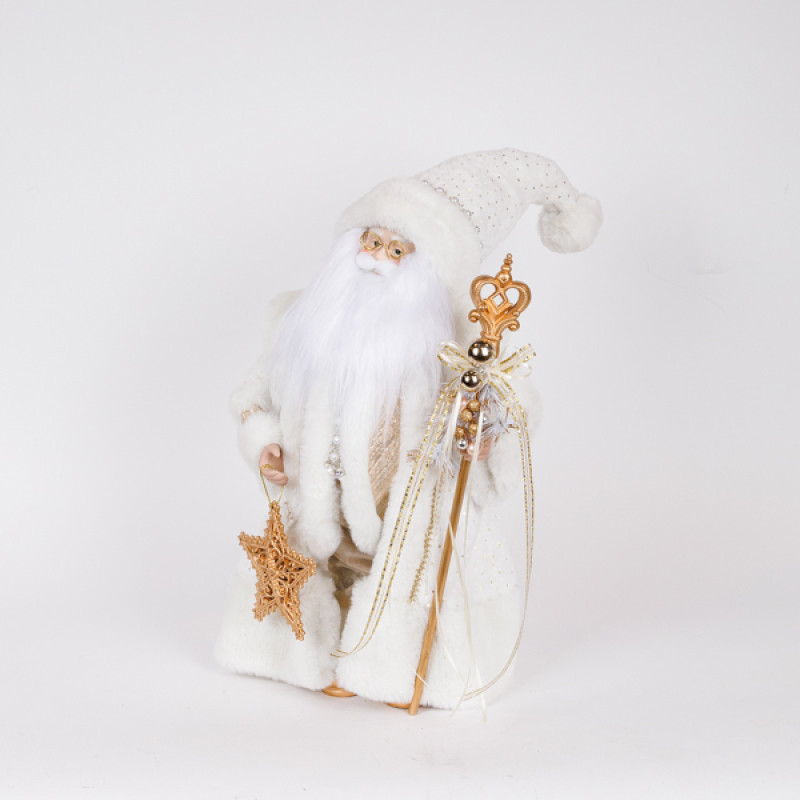 ΑΗ ΒΑΣΙΛΗΣ ΜΕ ΛΕΥΚΗ ΓΟΥΝΑ ΚΑΙ ΧΡΥΣΟ ΣΚΗΠΤΡΟ, 46cm