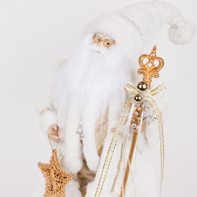 ΑΗ ΒΑΣΙΛΗΣ ΜΕ ΛΕΥΚΗ ΓΟΥΝΑ ΚΑΙ ΧΡΥΣΟ ΣΚΗΠΤΡΟ, 46cm