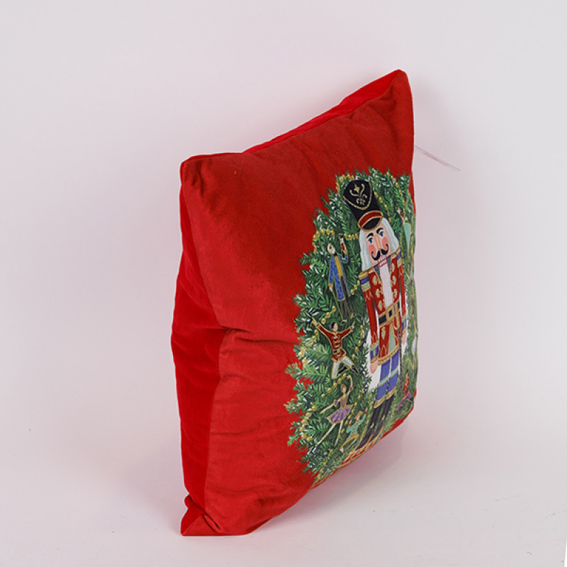 ΜΑΞΙΛΑΡΙ ΜΕ ΣΤΕΦΑΝΙ ΚΑΙ ΚΑΡΥΟΘΡΑΥΣΤΗ, ΚΟΚΚΙΝΟ, 40x40cm