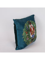 ΜΑΞΙΛΑΡΙ ΜΕ ΣΤΕΦΑΝΙ ΚΑΙ ΚΑΡΥΟΘΡΑΥΣΤΗ, ΠΡΑΣΙΝΟ, 40x40cm