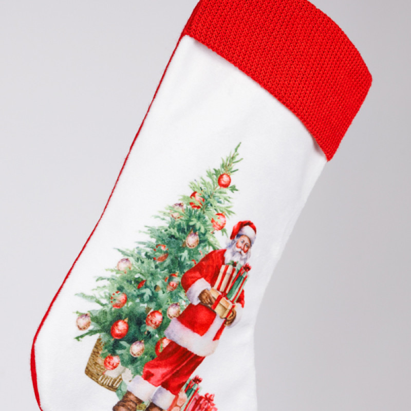 ΚΑΛΤΣΑ ΜΕ ΑΗ ΒΑΣΙΛΗ ΚΑΙ ΔΕΝΤΡΟ, ΛΕΥΚΗ, 28x43cm