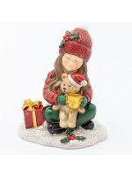 ΔΙΑΚΟΣΜΗΤΙΚΟ ΠΟΛΥΡΕΖΙΝ, ΚΟΡΙΤΣΑΚΙ ΜΕ ΑΡΚΟΥΔΑΚΙ, ΑΠΑΛΟ ΡΟΖ, 7.5x9cm